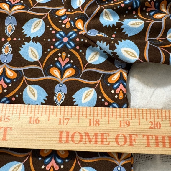 J. McLaughlin Berlin Dress in Atlas Tile. Very Cute Brown, Pastel Blue, Orange. - Picture 11 of 13